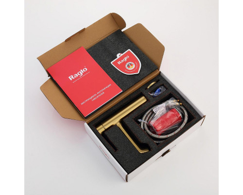 Смеситель Raglo R20.10.03 для раковины монолитный, сатин золотой