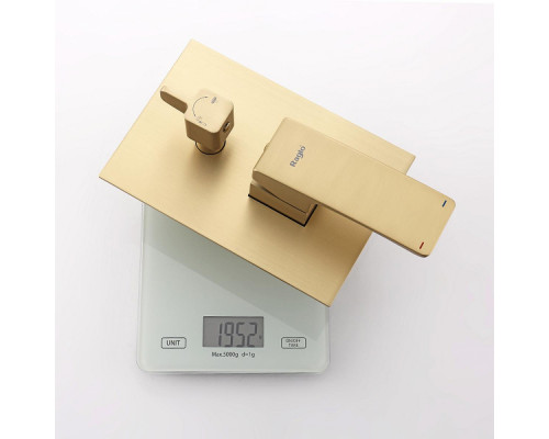 Душевая система Raglo R01.27.03 для ванны и душа встраиваемая на 3 режима излив поворотный 20 см, сатин золотой