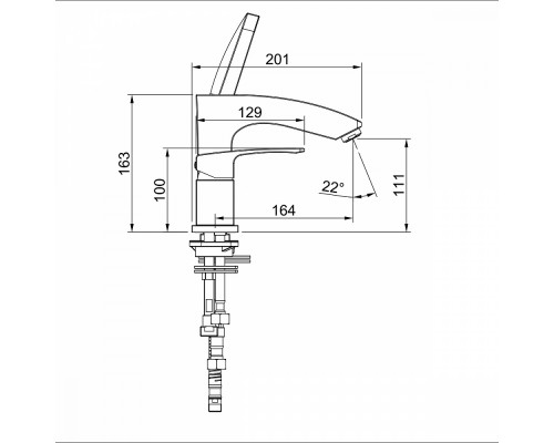 Смеситель Raglo R01.31 на борт ванны врезной монолитный, хром