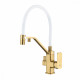 Смеситель Raglo R85.62.03 для кухни с подключением к фильтру съёмный гибкий излив с магнитным фиксатором, сатин золотой