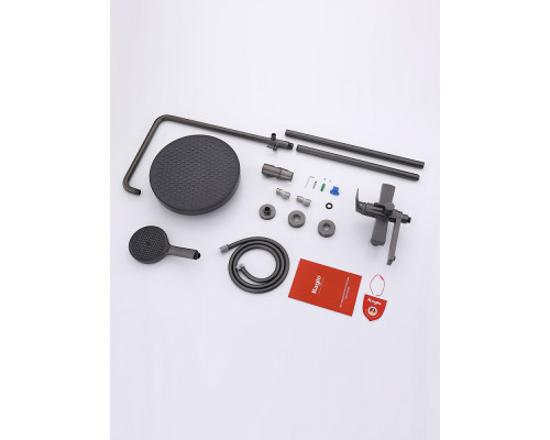 Душевая система Raglo R07.24.09 для ванны и душа излив поворотный 20 см, графит