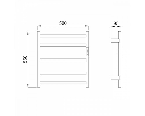 Полотенцесушитель электрический RAGLO R350.01.33 настенный сенсорный с терморегулятором , матовая медь