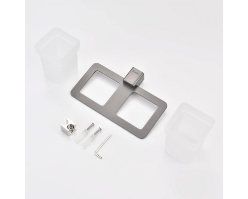 Стакан для зубных щеток с держателем Raglo R301.08.09 двойной,графит