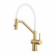 Смеситель Raglo R86.41.03 для кухни съёмный гибкий излив с магнитным фиксатором, сатин золотой