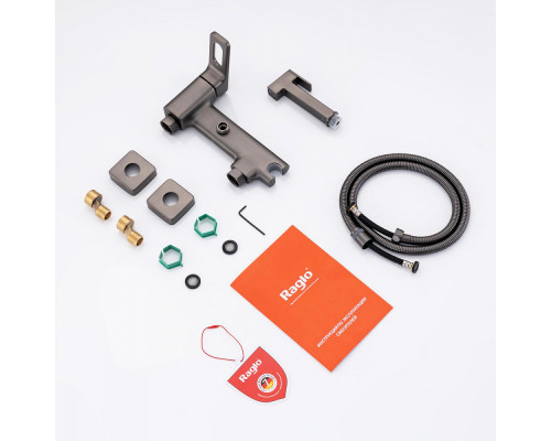 Смеситель Raglo R51.51.09 с гигиеническим душем настенный , графит