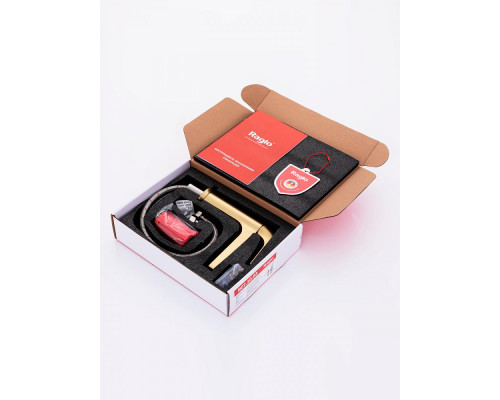 Смеситель Raglo R07.10.03 для раковины монолитный, сатин золотой