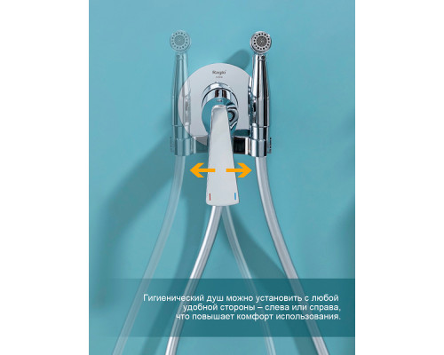 Смеситель Raglo R07.52 с гигиеническим душем встраиваемый , хром