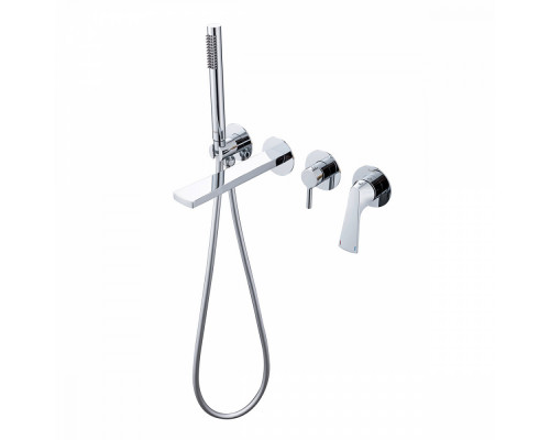 Смеситель Raglo R07.32 для ванны и душа встраиваемый излив монолитный 20 см, хром