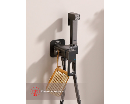 Смеситель Raglo R51.52.09 с гигиеническим душем встраиваемый , графит