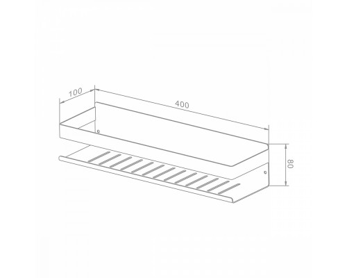Полка для ванны и душа Raglo R340.03.03 прямая 400 мм,сатин золотой