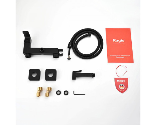 Смеситель Raglo R01.51.06 с гигиеническим душем настенный , черный