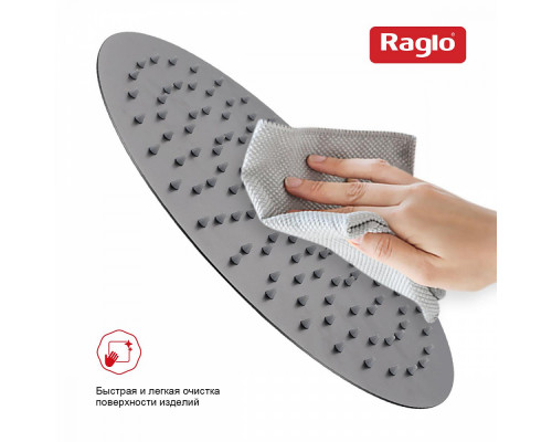 Лейка душевая верхняя Raglo R451.56.09 тропический душ ∅300мм нержавеющая сталь, графит