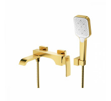 Смеситель Raglo R02.30.03 для ванны и душа настенный излив поворотный 15 см, сатин золотой