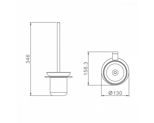 Ёршик для унитаза Raglo R300.10.03 с держателем,сатин золотой