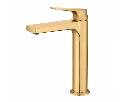 Смеситель Raglo R07.15.03 для раковины высокий монолитный, сатин золотой
