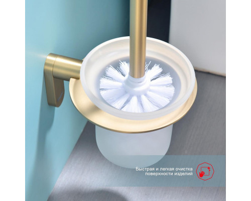 Ёршик для унитаза Raglo R300.10.03 с держателем,сатин золотой