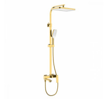 Душевая система Raglo R01.24.03 для ванны и душа излив поворотный 20 см, сатин золотой