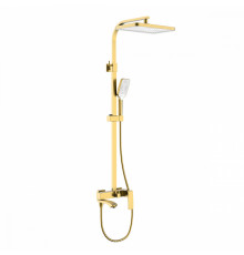 Душевая система Raglo R01.24.03 для ванны и душа излив поворотный 20 см, сатин золотой