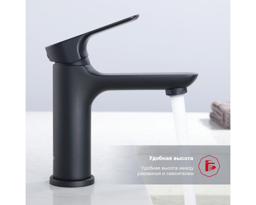 Смеситель Raglo R03.10.06 для раковины монолитный, черный