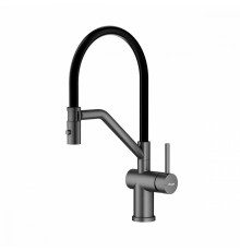 Смеситель Raglo R86.41.09 для кухни съёмный гибкий излив с магнитным фиксатором, графит
