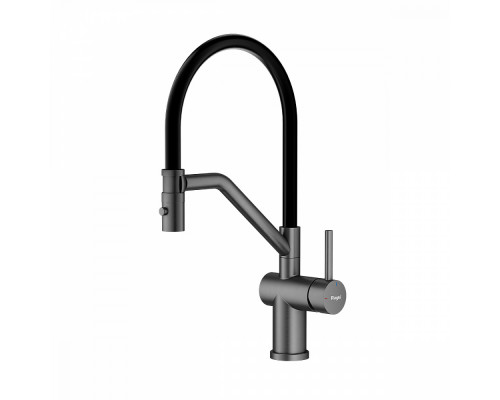 Смеситель Raglo R86.41.09 для кухни съёмный гибкий излив с магнитным фиксатором, графит