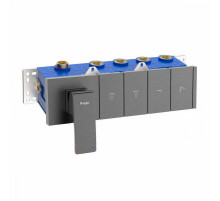 Смеситель Raglo R02.274.09 для ванны и душа встраиваемый на 4 режима (кнопочное управление), графит