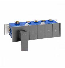 Смеситель Raglo R02.274.09 для ванны и душа встраиваемый на 4 режима (кнопочное управление), графит