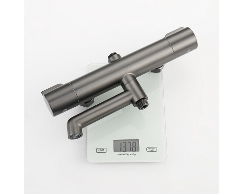 Душевая система Raglo R20.26.09 для ванны и душа с термостатом излив поворотный 15 см, графит