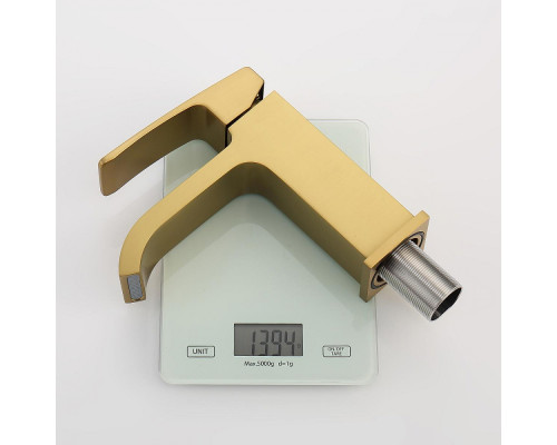 Смеситель Raglo R02.10.03 для раковины монолитный, сатин золотой