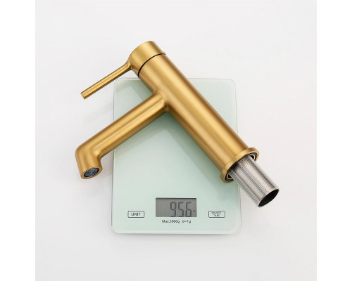 Смеситель Raglo R20.10.03 для раковины монолитный, сатин золотой