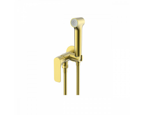 Смеситель Raglo R03.52.03 с гигиеническим душем встраиваемый , сатин золотой