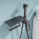 Смеситель Raglo R51.55.09 с гигиеническим душем встраиваемый с полкой и держателем бумаги, графит