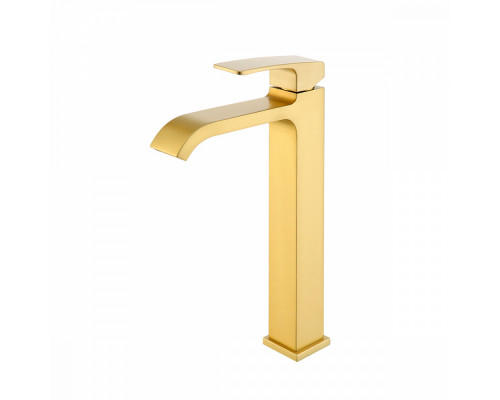 Смеситель Raglo R02.15.03 для раковины высокий монолитный, сатин золотой