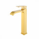 Смеситель Raglo R02.15.03 для раковины высокий монолитный, сатин золотой