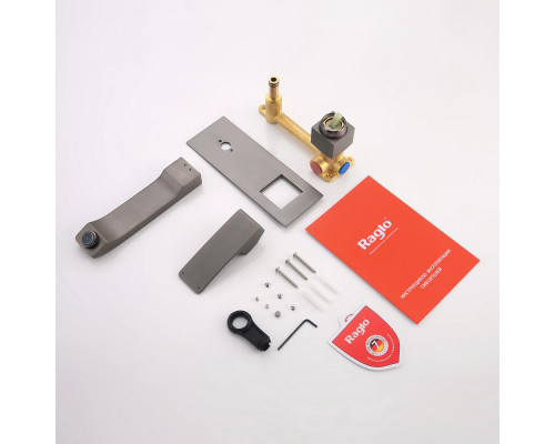 Смеситель Raglo R01.11.09 для раковины встраиваемый монолитный, графит