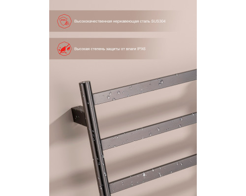 Полотенцесушитель электрический RAGLO R350.06.09 настенный сенсорный с терморегулятором , графит