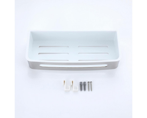 Полка для ванны и душа Raglo R340.02 прямая с крючками,хром