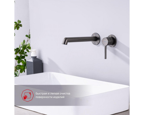 Смеситель Raglo R20.11.09 для раковины встраиваемый монолитный, графит