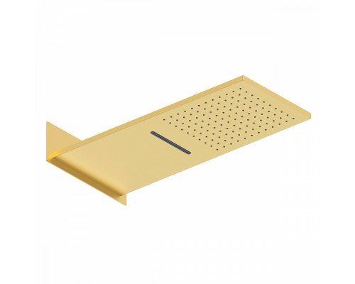 Лейка верхняя Raglo R452.01.03 для душа 553*252мм 2 режима прямоугольная нержавеющая сталь, сатин золотой