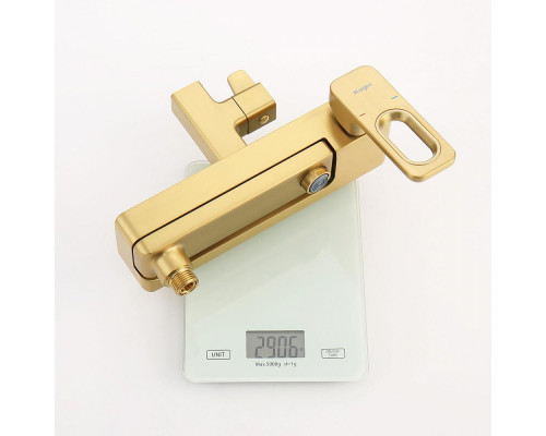 Душевая система Raglo R51.24.03 для ванны и душа излив поворотный 15 см, сатин золотой