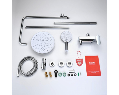 Душевая система Raglo R03.24 для ванны и душа излив поворотный 15 см, хром