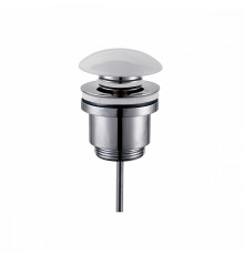 Донный клапан для раковины Raglo R600.01.38 без перелива (клик-клак), латунь с керамической крышкой, белый