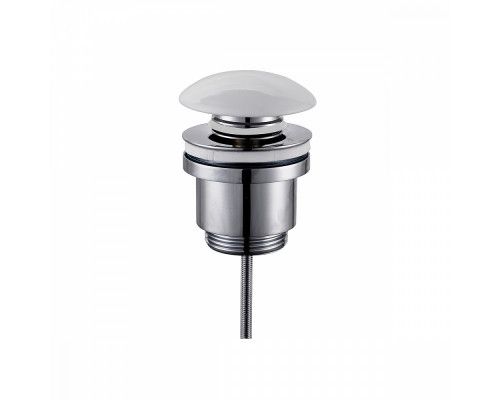 Донный клапан для раковины Raglo R600.01.38 без перелива (клик-клак), латунь с керамической крышкой, белый