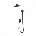 Душевая система Raglo R30.27.06 для ванны и душа встраиваемая на 3 режима излив поворотный 20 см, черный