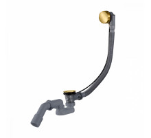 Слив-перелив для ванны Raglo R600.30.03 полуавтоматический (с тросиком), латунь/пластик, сатин золотой