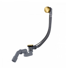 Слив-перелив для ванны Raglo R600.30.03 полуавтоматический (с тросиком), латунь/пластик, сатин золотой