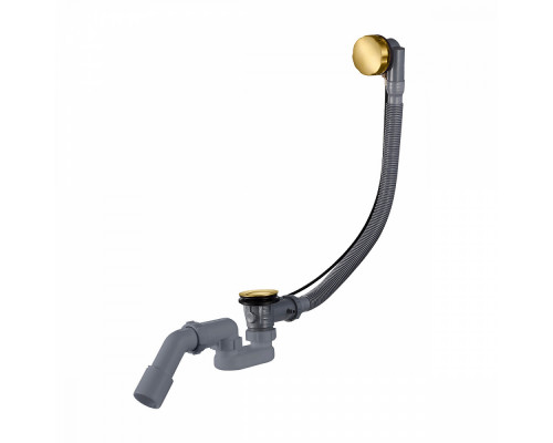 Слив-перелив для ванны Raglo R600.30.03 полуавтоматический (с тросиком), латунь/пластик, сатин золотой