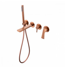 Смеситель Raglo R07.32.33 для ванны и душа встраиваемый излив монолитный 20 см, матовая медь