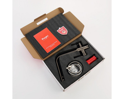 Смеситель Raglo R81.61.09 для кухни с подключением к фильтру излив поворотный, графит