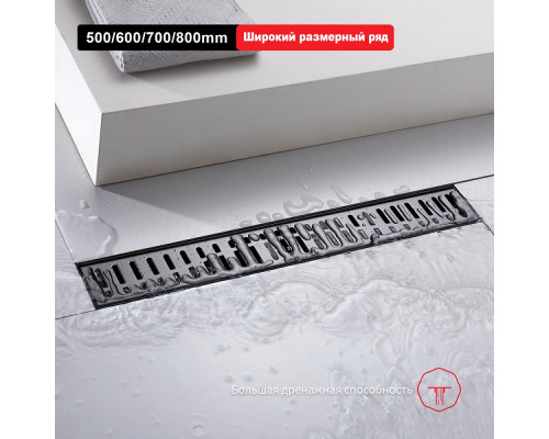 Душевой трап Raglo R650.60.09 600мм, нержавеющая сталь, графит